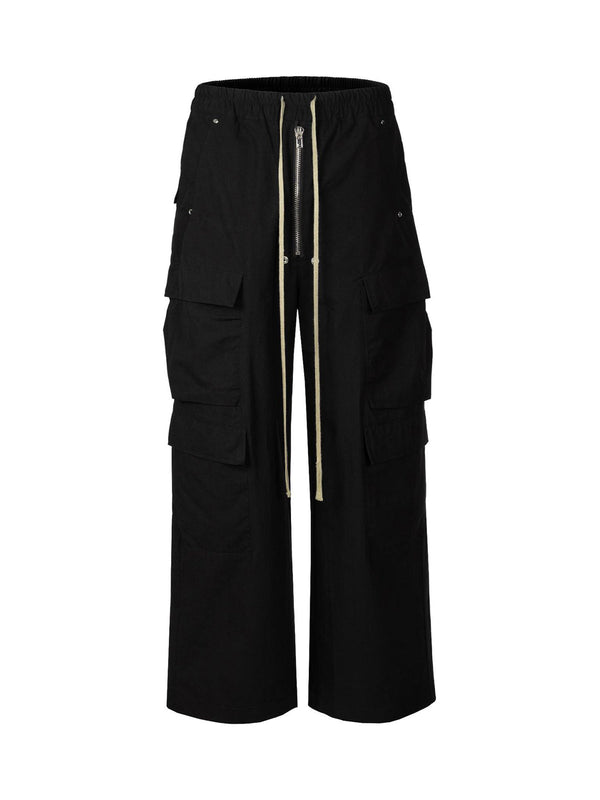 RO Style Multi-Pocket Baggy Flared Pants