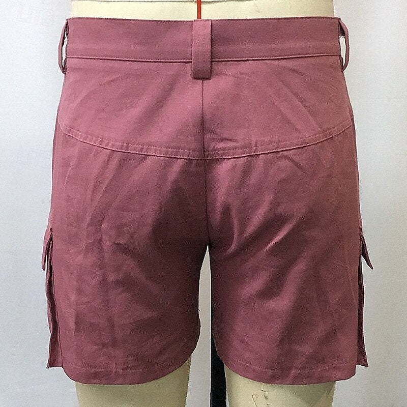 Men's Cargo Shorts Chino Shorts Summer Shorts Bermuda shorts Work Shorts Buttons Woven Multi Pocket Plain Comfort Soft Short Outdoor Casual Daily Fashion Streetwear Purple Micro-elastic