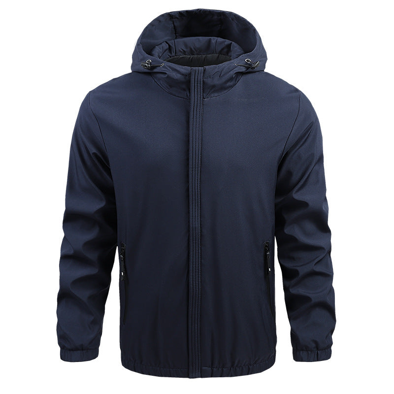 MEN'S HOODED CASUAL JACKET, MEN'S MOUNTAINEERING JACKET, WINDPROOF OUTDOOR SPORTS JACKET