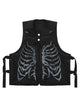 Skeleton Print Padded Cargo Vest