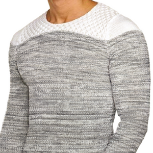 Men's Casual Crew Neck Striped Knitted Sweater