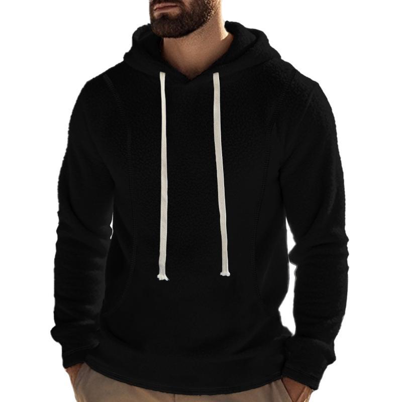Men's Casual Outdoor Polar Fleece Long Sleeve Pullover Hoodie