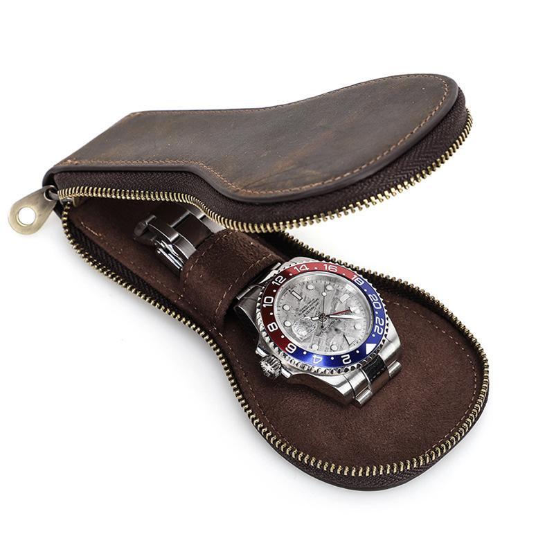 Men's Vintage Cowhide Watch Storage Bag