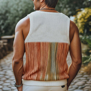 Lässiges, gestricktes Tanktop mit V-Ausschnitt für Herren im Sommer