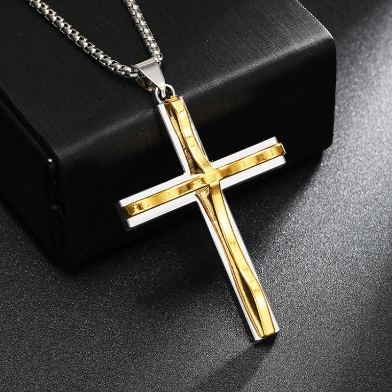 Lässige Vintage-Halskette mit Wellenkreuz 