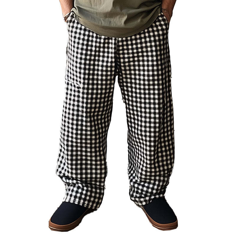 Men's Spring Fashion Plaid Casual Pants