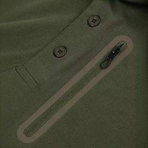 ZIPPER DECORATIVE FLIP COLLAR POLO SHIRT