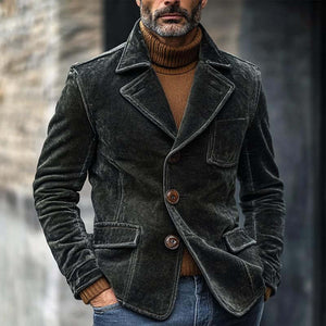 Einreihiger Herrenblazer aus massivem Samt