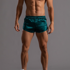 Men's Comfort Satin Elastic Waist Lounge Home Shorts