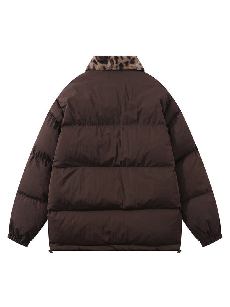 Cheetah Collar Puffer Jacket