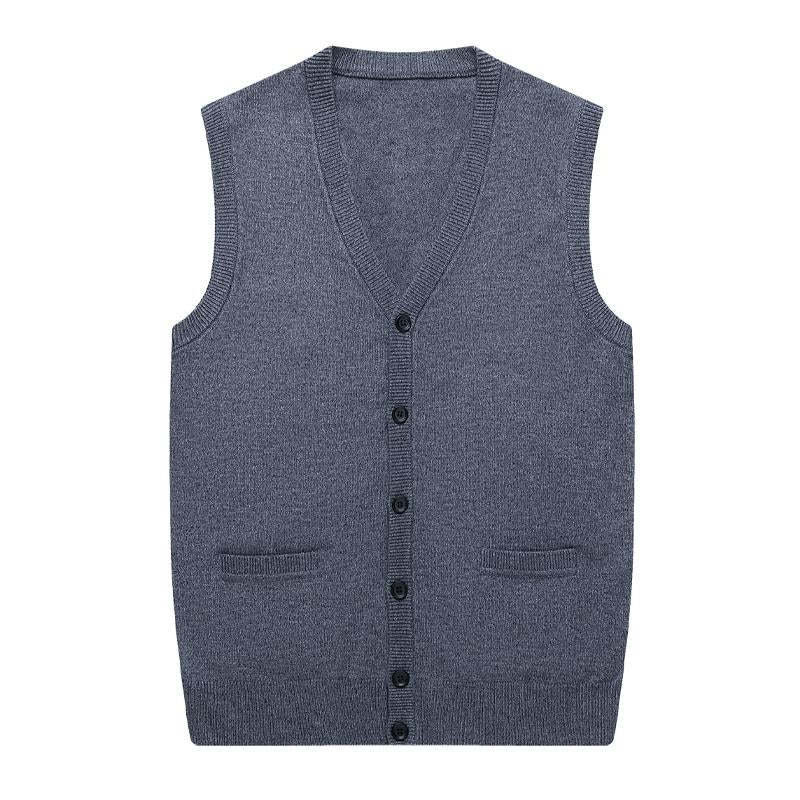 Lässige, einfarbige Strickjacke für Herren