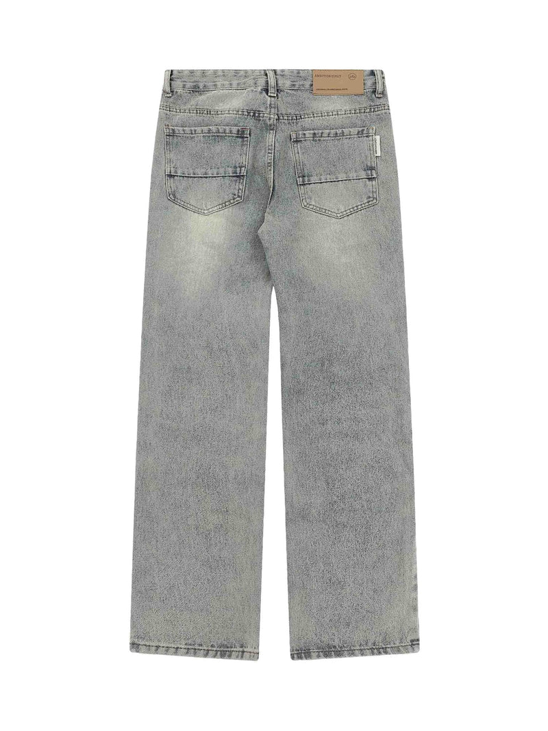 High Street Washed And Torn Work Pockets Denim Pants