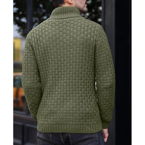 Lässiger Jacquard-Strickpullover mit Revers für Herren
