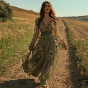 Elegantes, rustikales Boho-Kleid im Bohème-Stil für Damen