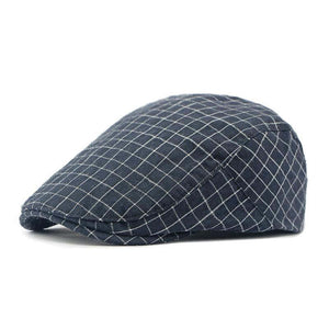 Men's Vintage Plaid Cotton Peaked Cap