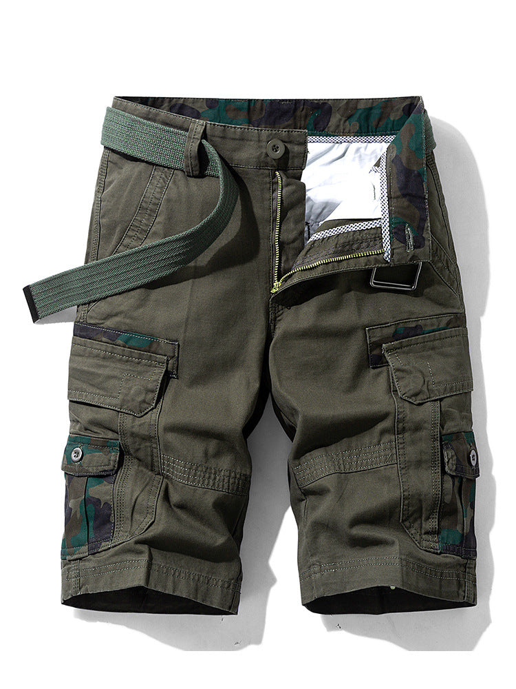 COTTON WORKWEAR SHORTS WITH STRAIGHT TUBE AND MULTIPLE BAGS CARGO SHORTS