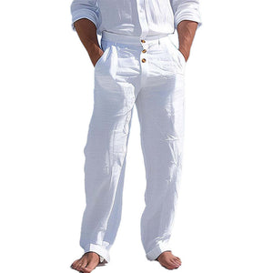 Lässige, einfarbige Baumwollhose für Herren