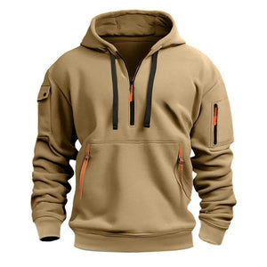Lässiger Sport-Hoodie mit mehreren Reißverschlüssen für Herren