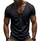 Men's Solid Color Cotton V-Neck Short Sleeve T-Shirt