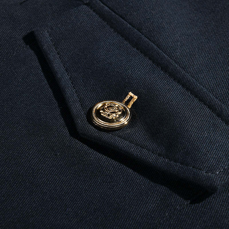 Men's Vintage Casual Solid Lapel Button Jacket