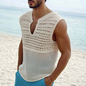 Men's Summer Fashion Hollow Knitted Tank Top