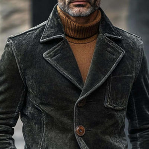 Einreihiger Herrenblazer aus massivem Samt