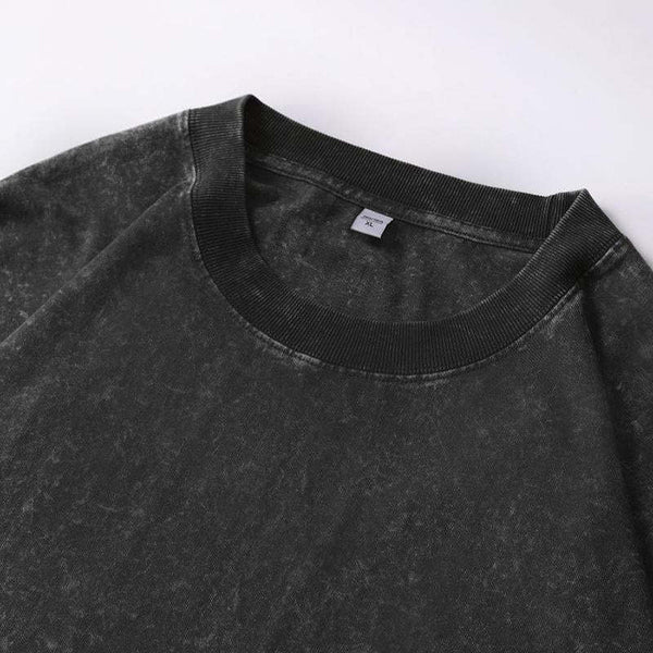 Men's Cotton Washed Distressed Long-sleeved T-shirt