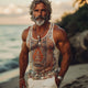 Men's Summer Cool Slim Fit Retro Printed Tank Top