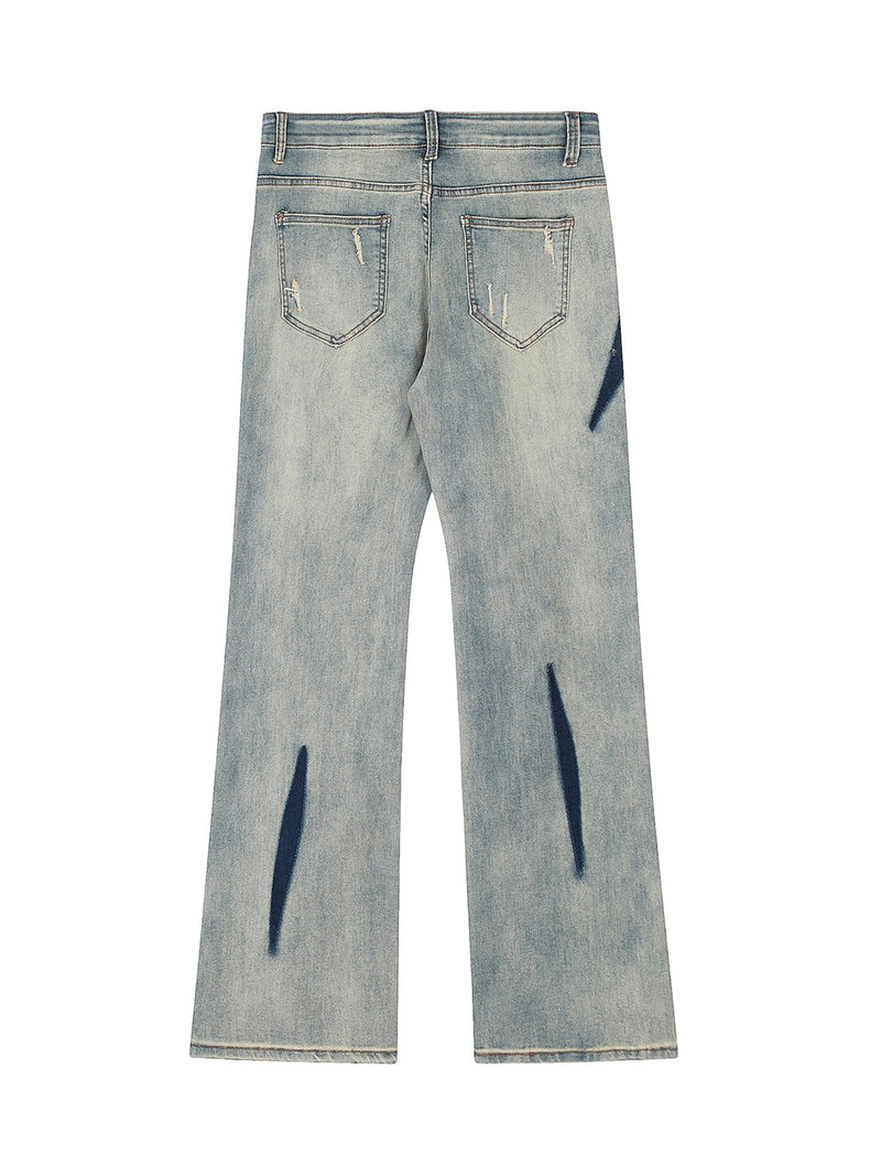 Vintage Washed Split Structure Hip-Hop Jeans