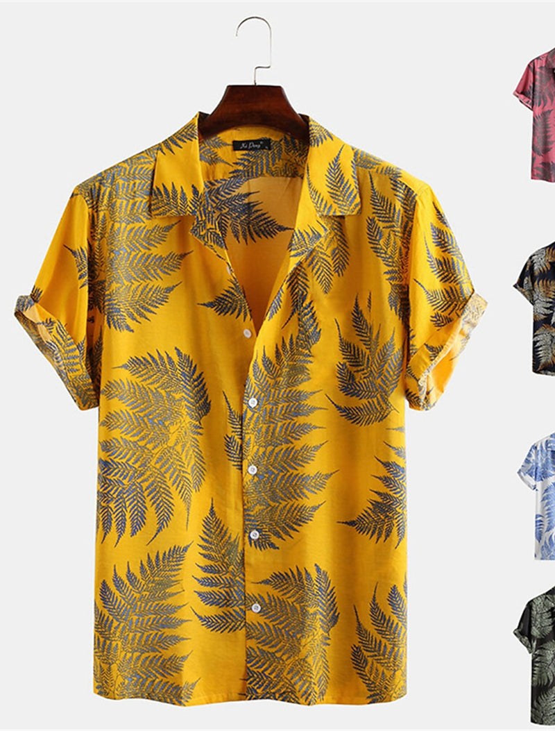 Men's Hawaiian Graphic Plants Shirt