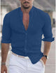 Men's Linen Solid Color Long Sleeve Shirt