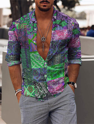 Herrenhemd mit Hawaii-Aloha-Grafikdruck