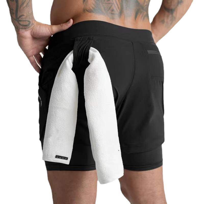 STANDING ZIPPER QUICKDRY POCKET 2 IN 1 7'' INSEAM RUNNING SHORTS