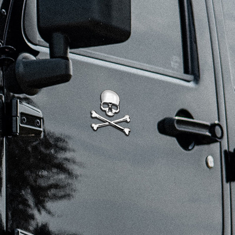 SKULL CAR STICKER 3.5'' x 3.6''