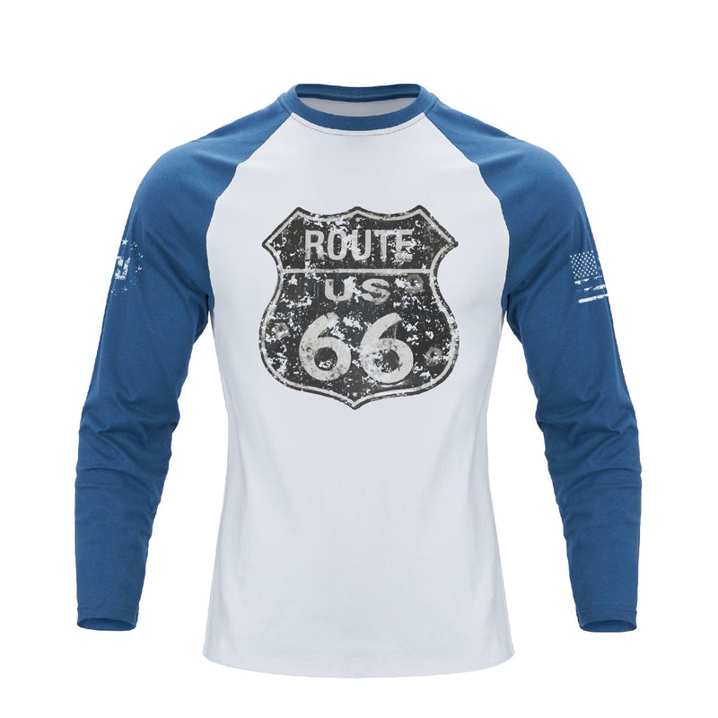 ROUTE 66 RAGLAN GRAPHIC LONG SLEEVE T-SHIRT