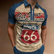 ROUTE66 1/4 ZIPPER PRINTED POLO SHIRT