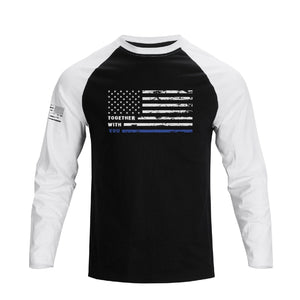 Langarm-T-Shirt mit USA-Flagge und Raglan-Grafik