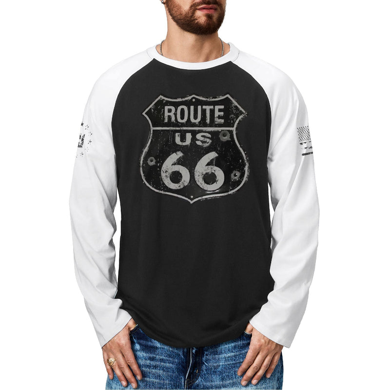 ROUTE 66 RAGLAN GRAPHIC LONG SLEEVE T-SHIRT