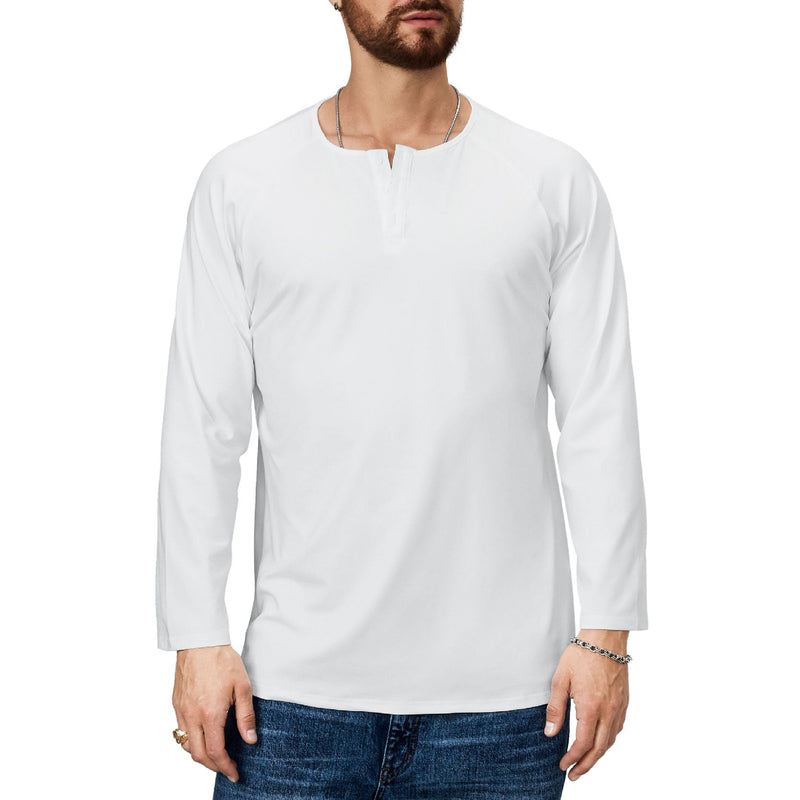 ESSENTIALS BUTTON HENLEY QUICK DRY LONG SLEEVE HENLEY SHIRT