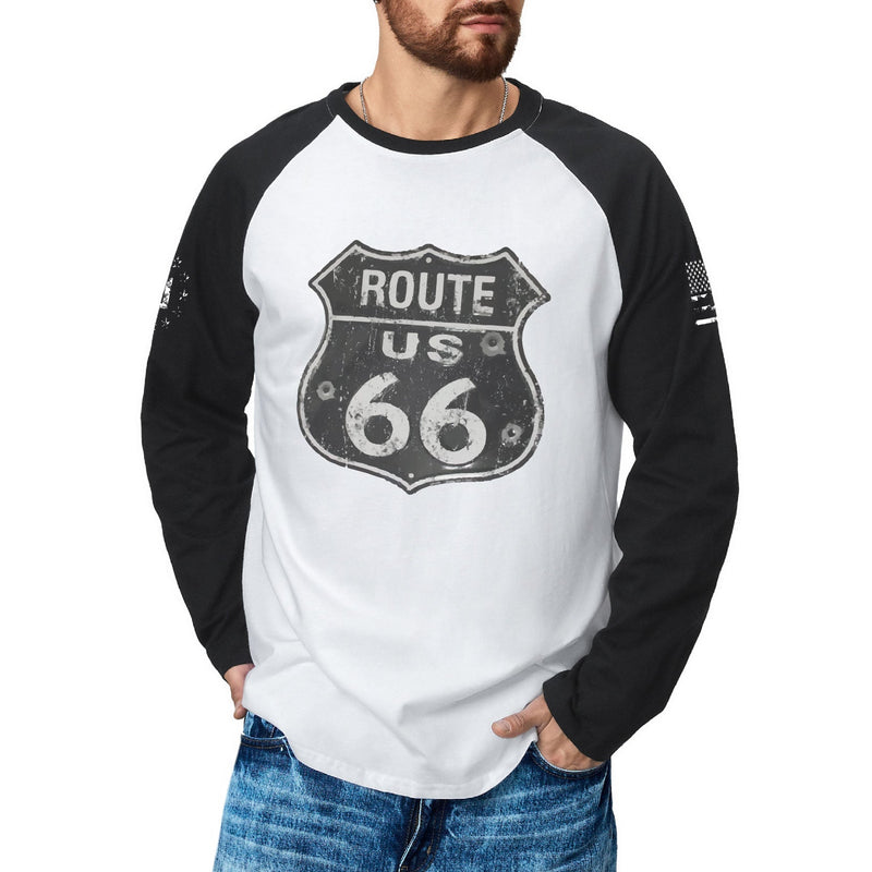 ROUTE 66 RAGLAN GRAPHIC LONG SLEEVE T-SHIRT