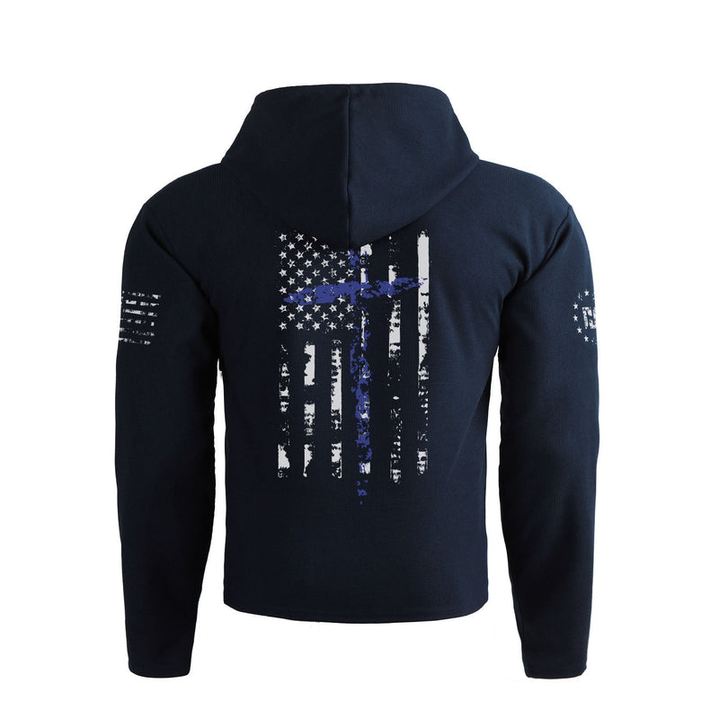 WAFFLE USA FLAG CROSS BREATHABLE HOODIE