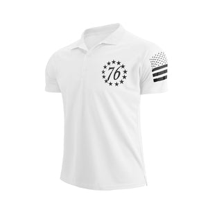 1776 USA FLAG RAGLAN GRAPHIC POLO SHIRT