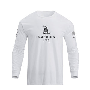 T-Shirt mit Aufschrift „Don't tread on me“ und langen Ärmeln