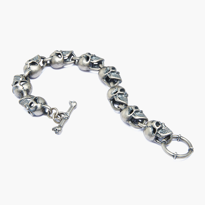 925 STERLING SILVER SKULL BRACELET