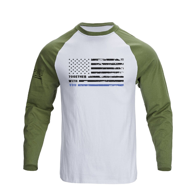 USA FLAG RAGLAN GRAPHIC LONG SLEEVE T-SHIRT