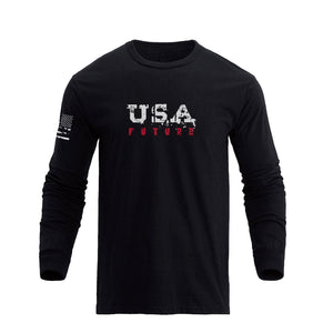 Langärmliges T-Shirt mit USA-Flaggen-Grafik