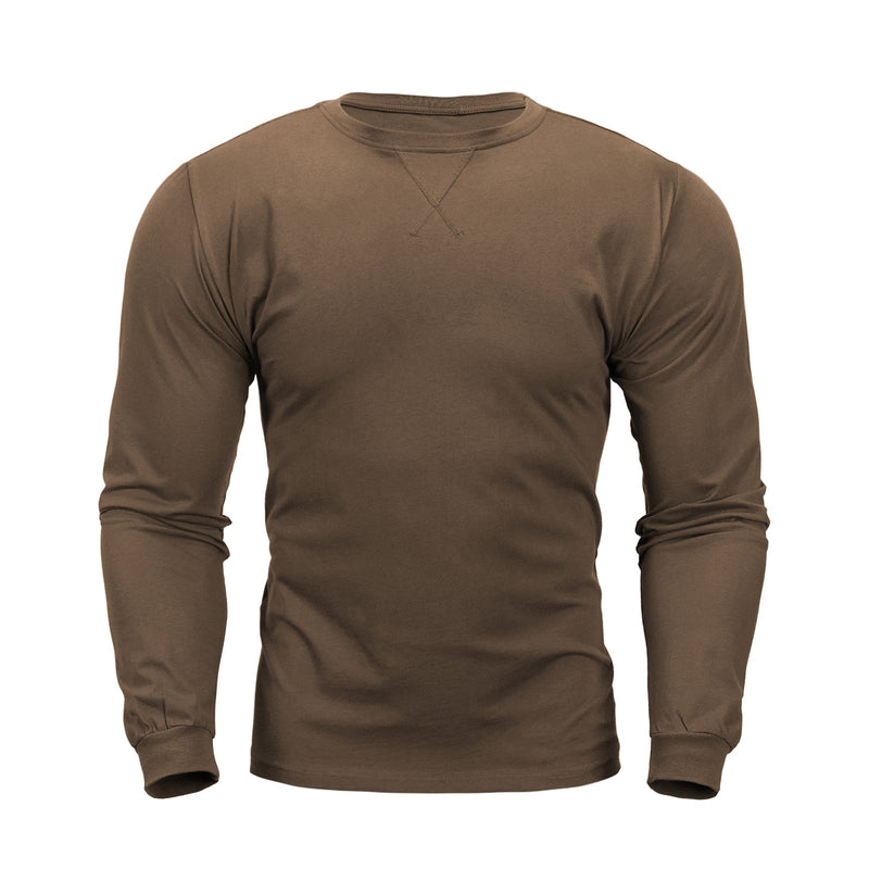 CLASSIC FIT 100% COTTON CREWNECK LONG SLEEVE T-SHIRT