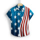 USA FLAG PRINTED ALOHA SHIRT