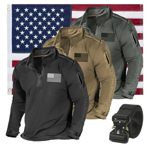 Sweatshirt mit USA-Flagge und Reißverschlusstasche