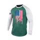 DISTRESSED USA FLAG RAGLAN GRAPHIC LONG SLEEVE T-SHIRT